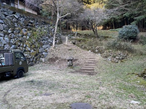木製階段作成及び作庭作業